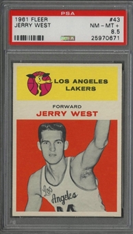 1961/62 Fleer #43 Jerry West Rookie Card - PSA NM-MT+ 8.5 
